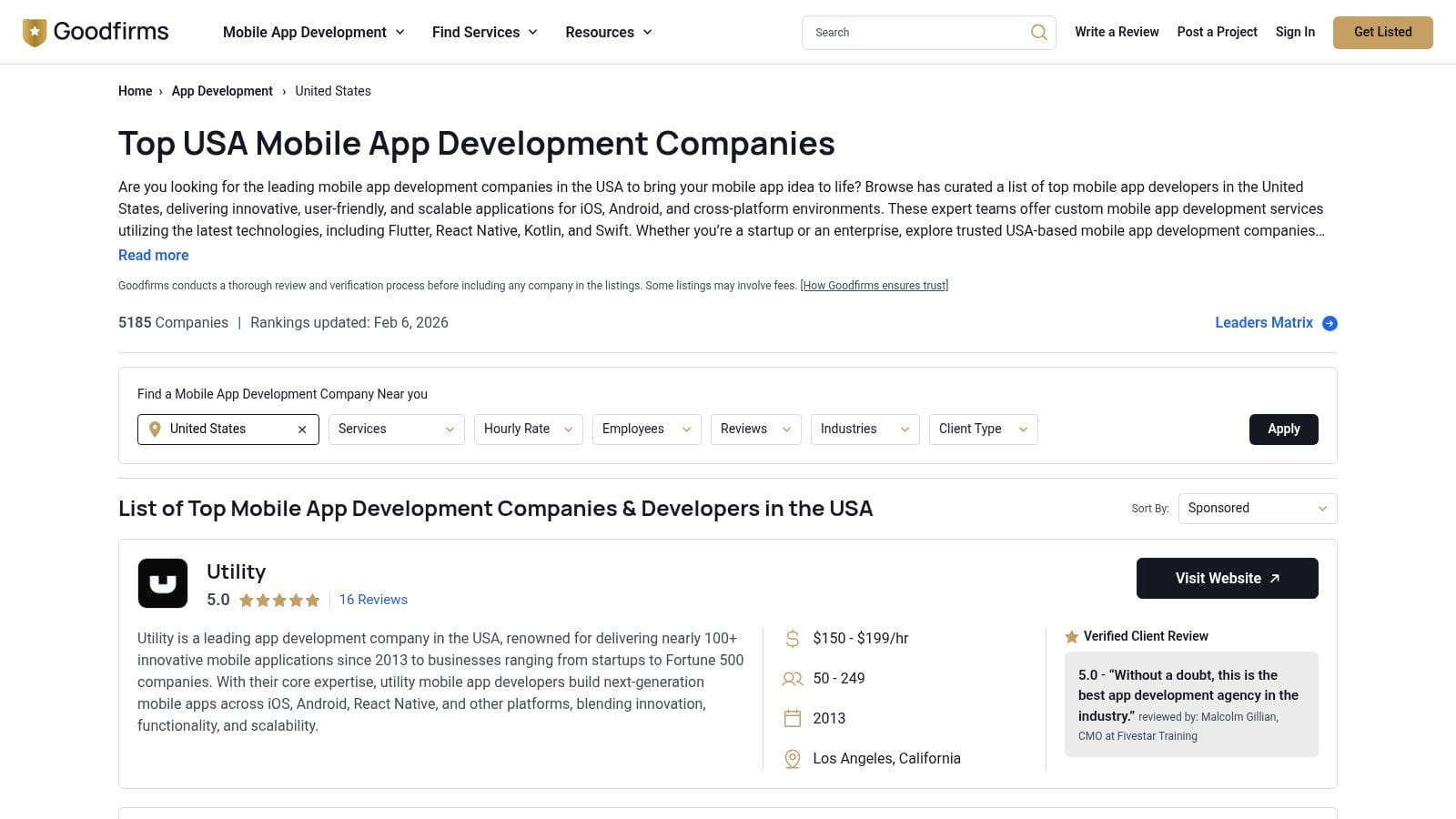 GoodFirms - Top USA Mobile App Development Companies
