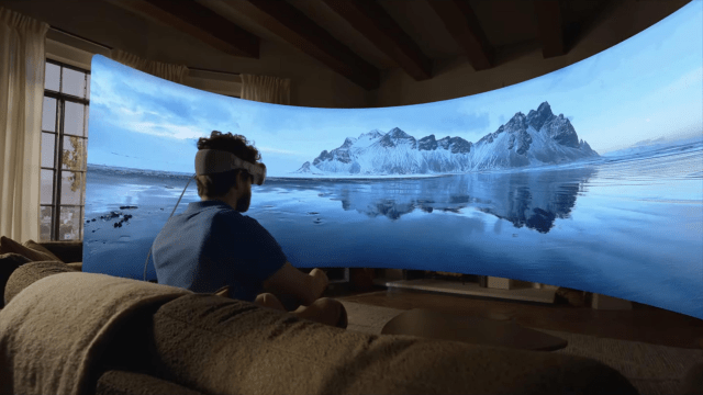 Apple Vision Pro wide screen in space